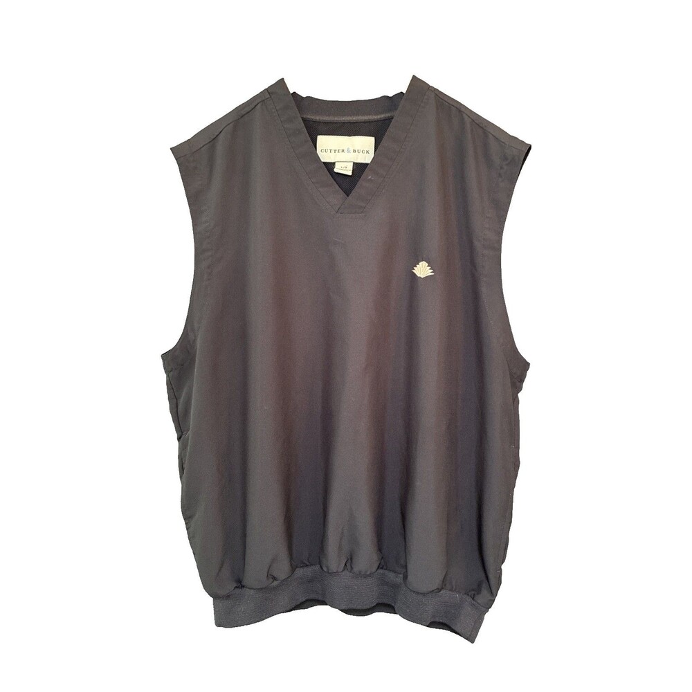 Cutter & Buck Golf Lightweight V-Neck Pullover Vest Large Black Active Pockets